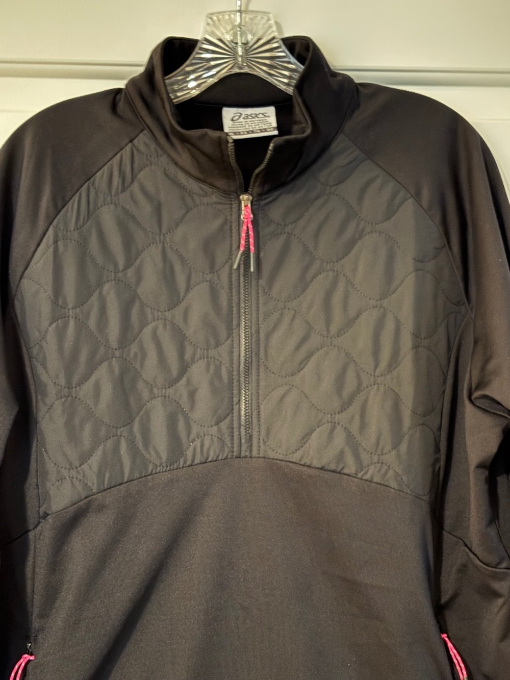 ASICS 1/2 Zip Up Pullover Fleece Lined Black Women’s XL